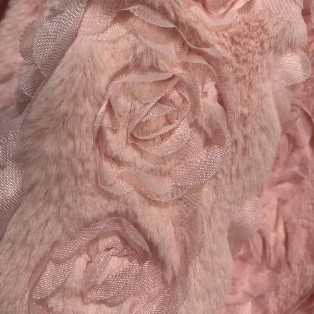 Blueberry Boulevard Girls Pink Faux Fur Rosette Coat Size 6‎ MCB35177